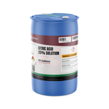 Citric acid 25% solution technical grade in a 55-gallon drum for rust and scale removal, Alliance Chemical