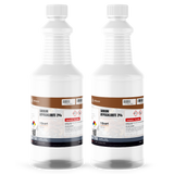 Sodium Hypochlorite 2% Technical Grade in two 1-quart plastic bottles, Alliance Chemical