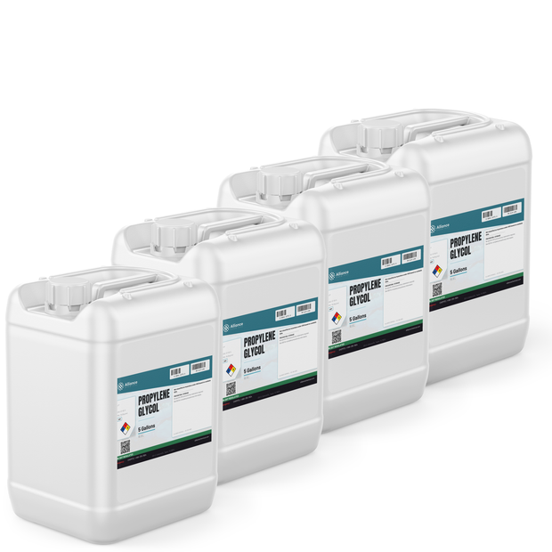 Propylene Glycol USP Grade in four 5-gallon jerry cans, Alliance Chemical for heat transfer and humectant applications