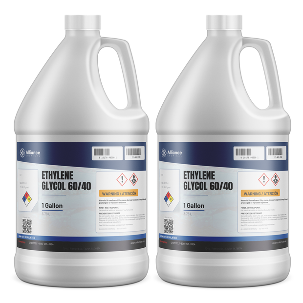 Ethylene Glycol 60/40 technical grade in two 1-gallon plastic jugs, Alliance Chemical