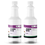Technical grade deionized water in two 1-quart plastic bottles from Alliance Chemical for laboratory reagent prep