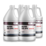 Sulfuric acid 50% electrolyte grade in four 1-gallon plastic jugs from Alliance Chemical
