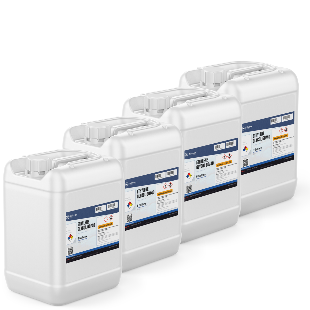 Ethylene Glycol 60/40 Technical Grade in four 5-gallon pails for heat transfer loops, Alliance Chemical