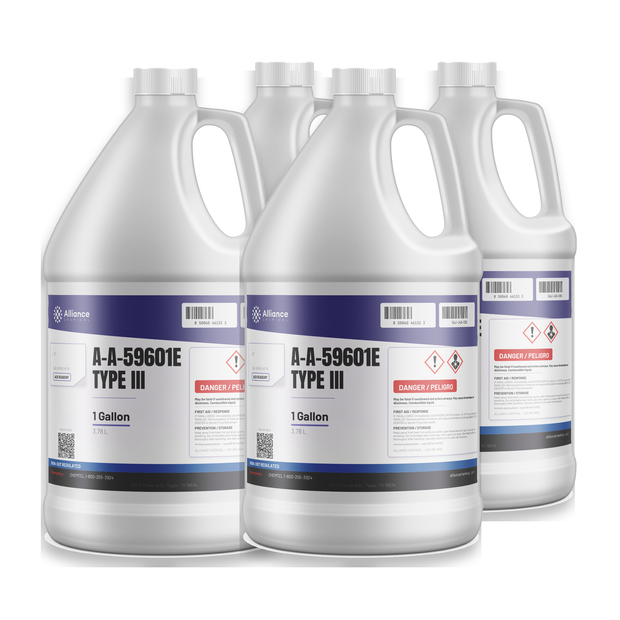A-A-59601E Type III ACS Reagent Grade in four 1-gallon jugs from Alliance Chemical