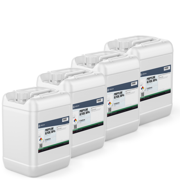 Propylene Glycol 50% USP Grade solution in four 5-gallon jerry cans, Alliance Chemical