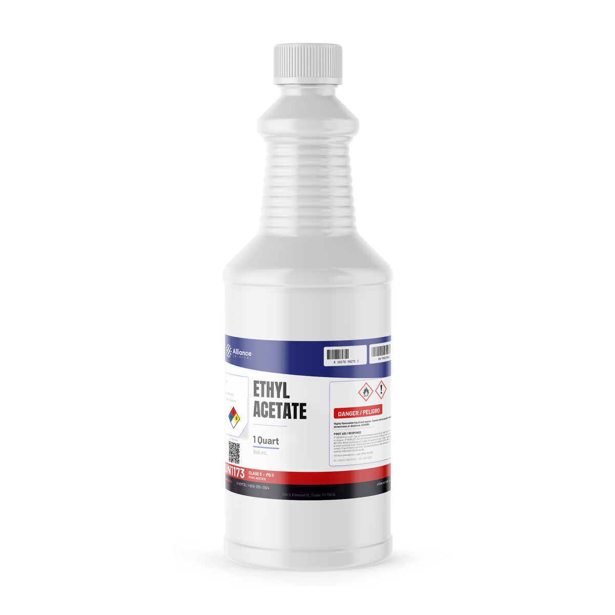 Ethyl acetate technical grade 1-quart plastic bottle for industrial coatings, Alliance Chemical