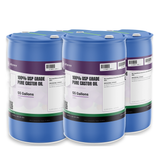 100% USP grade pure castor oil in four blue plastic 55-gallon drums, Alliance Chemical