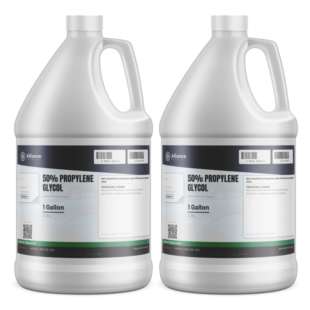 50% Propylene Glycol Technical Grade in two 1-gallon jugs for heat transfer systems, Alliance Chemical