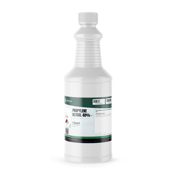 Propylene Glycol 40% Technical Grade 1-quart white plastic bottle for heat-transfer systems, Alliance Chemical