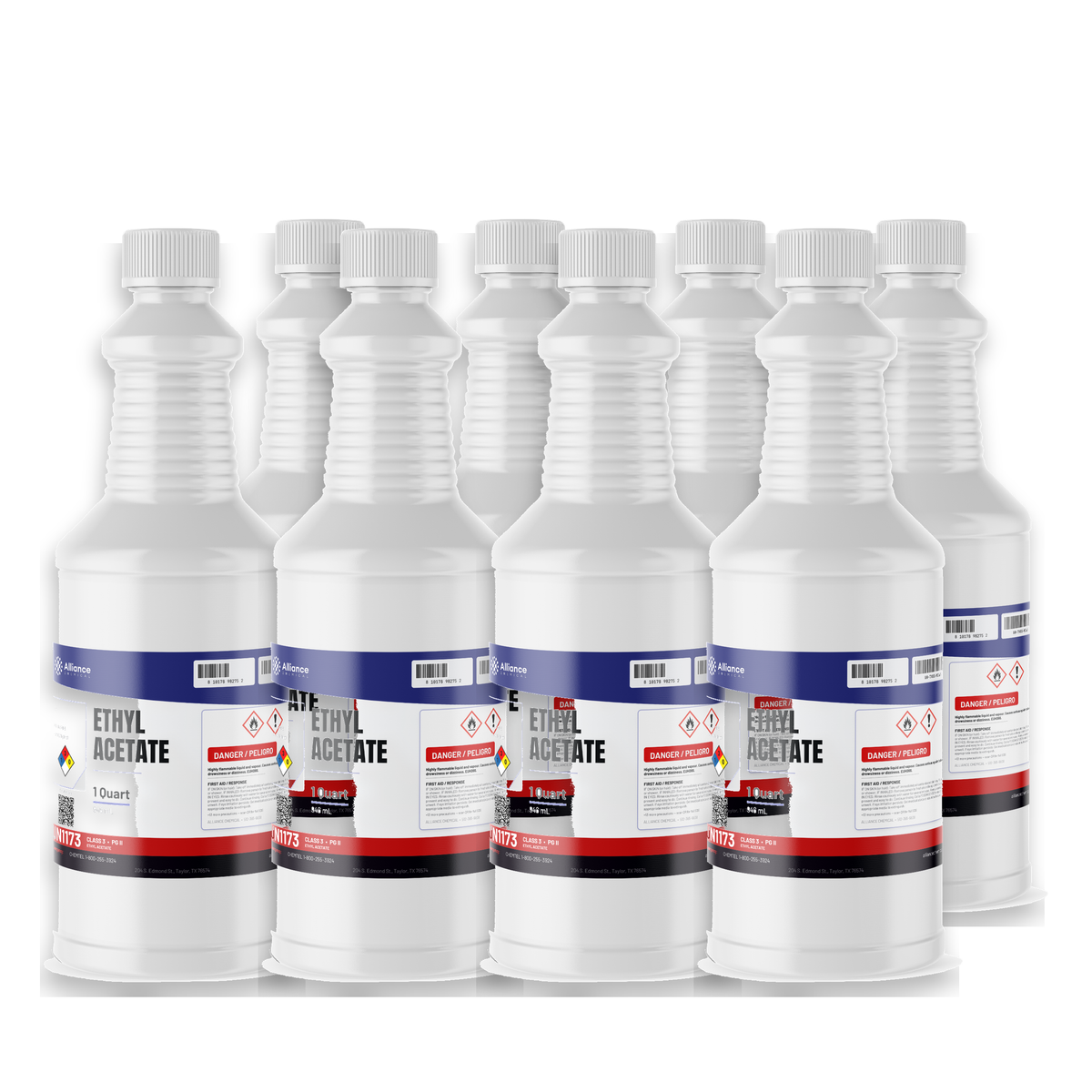Ethyl Acetate Technical Grade eight 1-quart plastic bottles Alliance Chemical for fast-drying coatings and adhesives