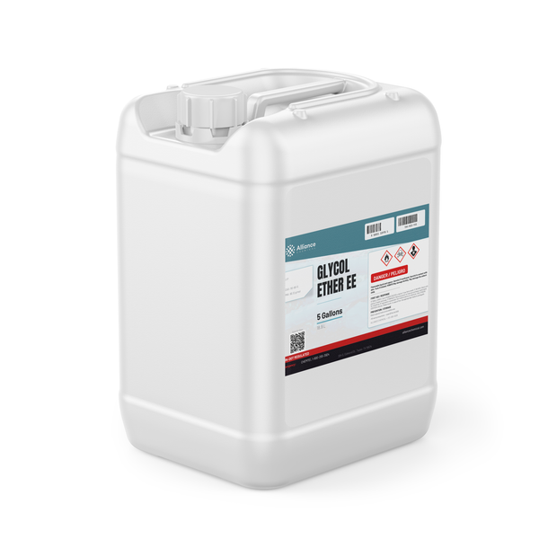 Glycol Ether EE Technical Grade in a 5-gallon jerry can, Alliance Chemical for industrial coatings, lacquers, and degreasing