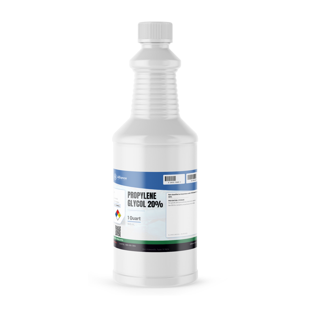 Propylene Glycol 20% Technical Grade in a 1-quart plastic bottle, Alliance Chemical