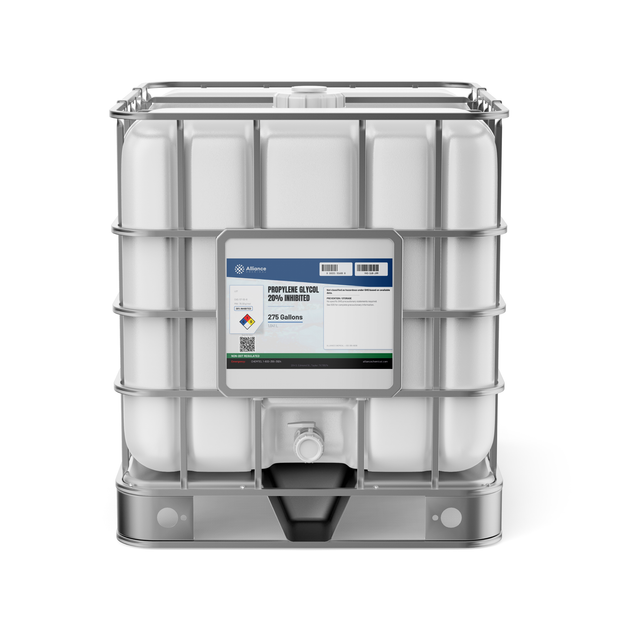 Propylene Glycol 20% Inhibited in a 275-gallon IBC tote for HVAC and facility maintenance, Alliance Chemical