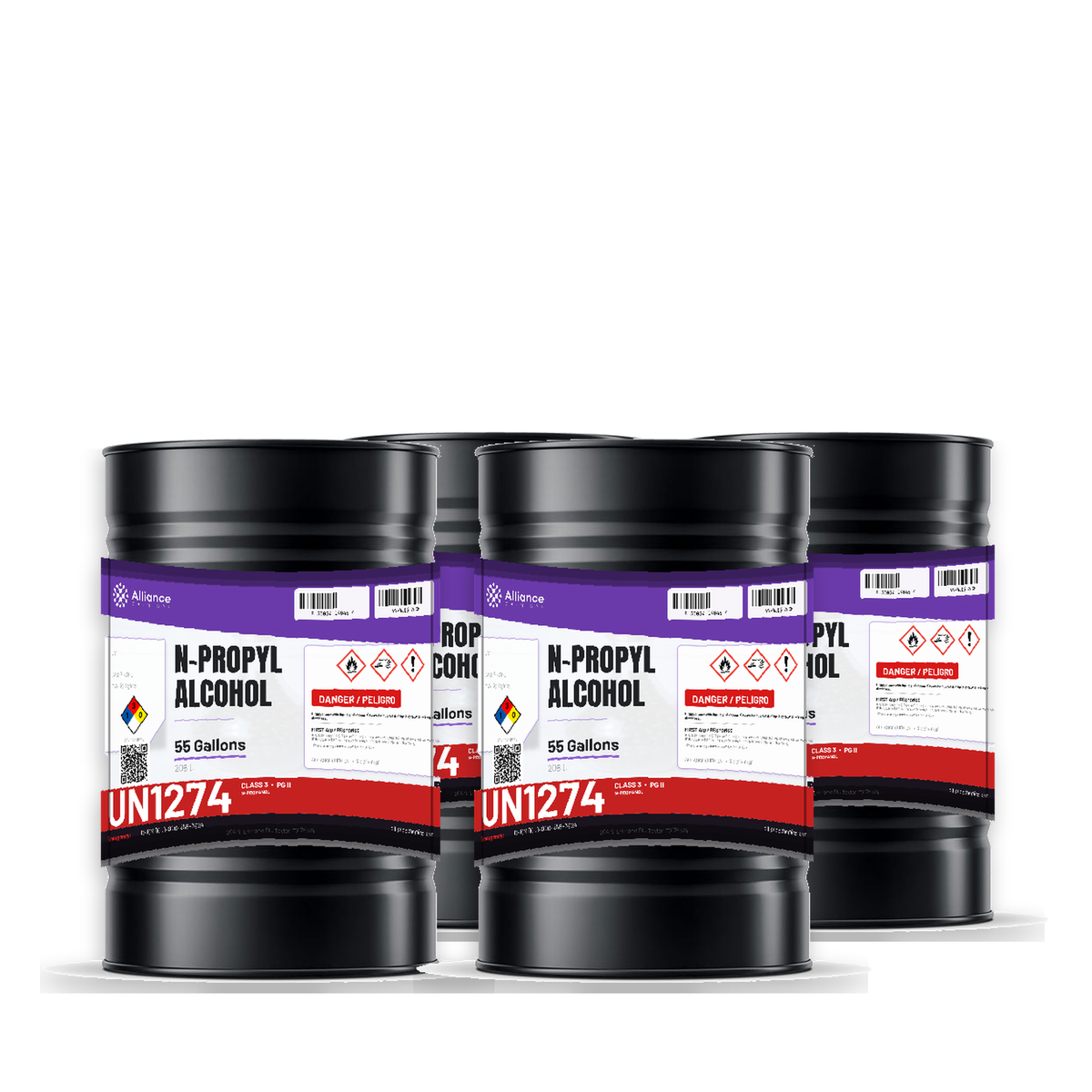 N-Propyl Alcohol 98.8% Technical Grade in four 55-gallon drums from Alliance Chemical