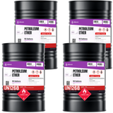 Petroleum Ether Technical Grade in four 55-gallon black steel drums from Alliance Chemical for metal degreasing