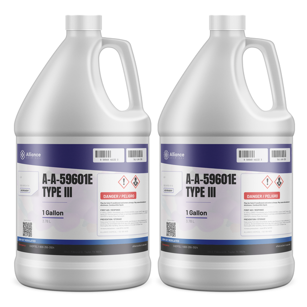 A-A-59601E Type III ACS Reagent Grade in two 1-gallon plastic jugs, Alliance Chemical