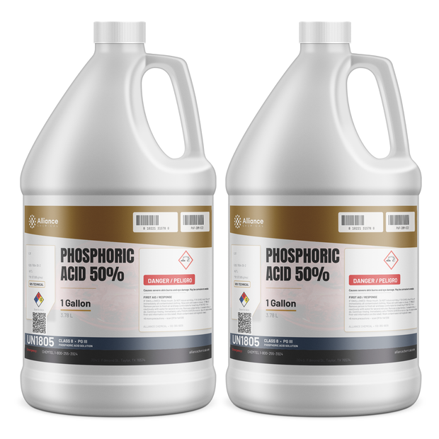 Phosphoric Acid 50% Technical Grade in two 1-gallon plastic jugs, Alliance Chemical