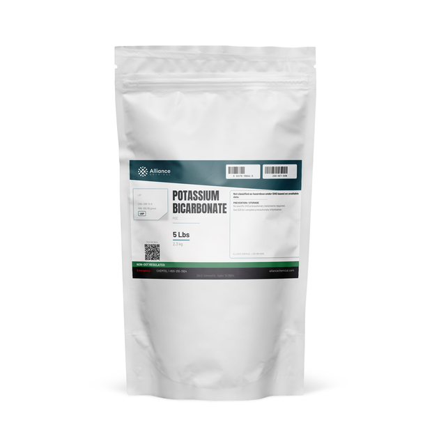 Potassium Bicarbonate USP Grade in a 5-pound resealable pouch from Alliance Chemical