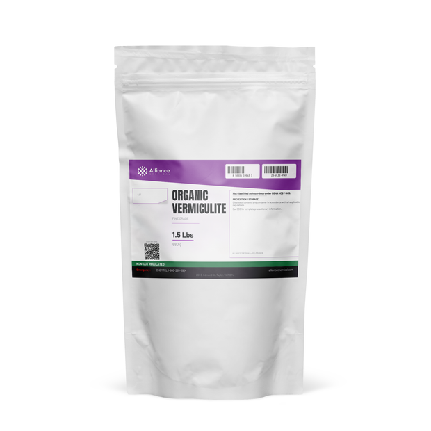 Organic fine grade vermiculite in a 1.5-lb resealable pouch for potting mixes, Alliance Chemical