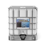 One 275-gallon plastic tote of Alliance Chemical A-A-59601E Type III with a metal cage and a discharge valve.