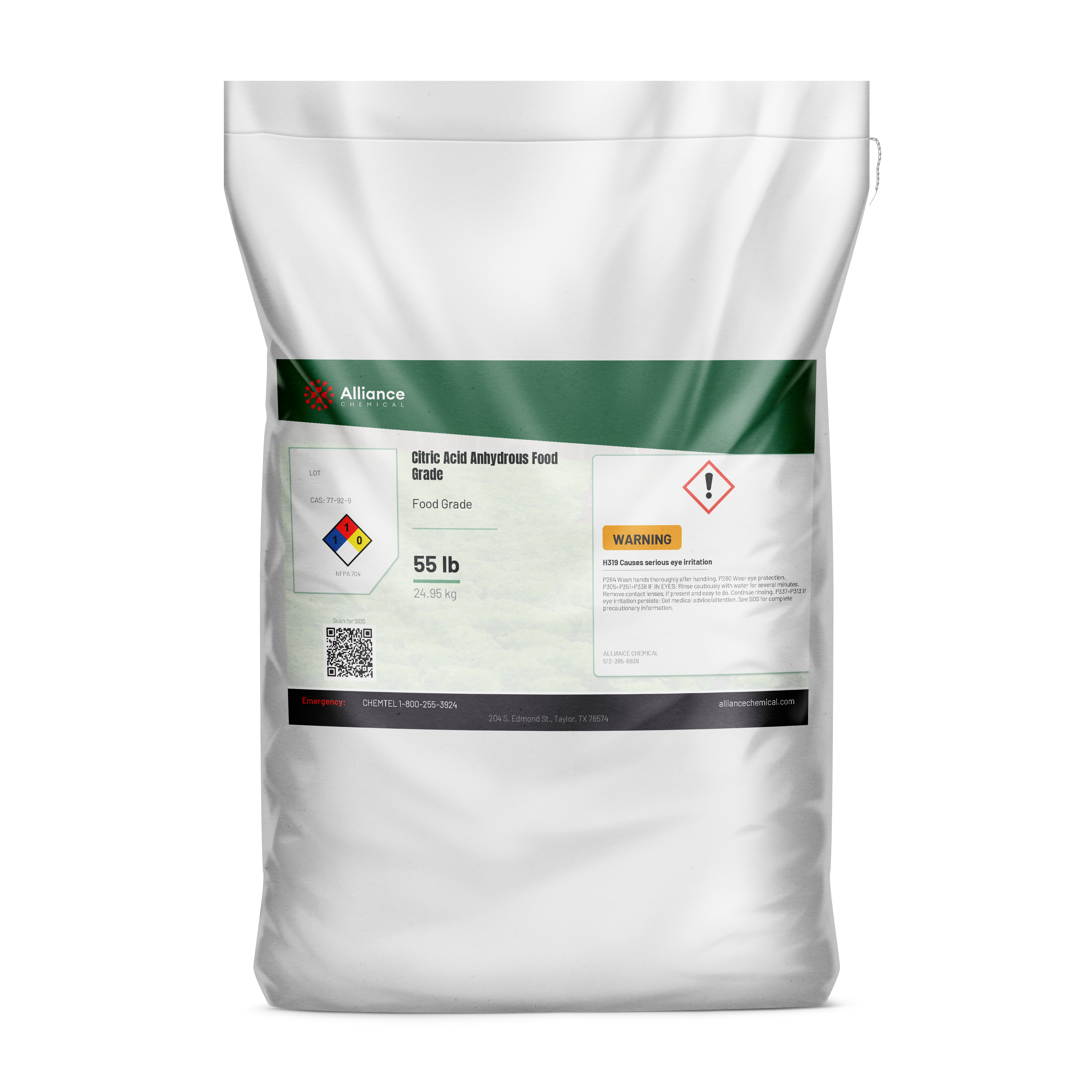 Citric Acid Anhydrous - Food Grade - 55 Lbs.