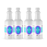 Alliance Chemical 20% diluted acetic acid food grade in four clear 1-quart plastic bottles with twist caps