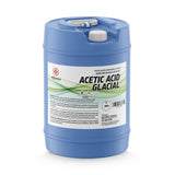 5-gallon HDPE carboy of Glacial Acetic Acid by Alliance Chemical safety instructions, and dual-port sealed cap