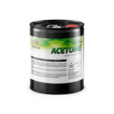 One 5-gallon steel pail of Alliance Chemical Acetone Technical Grade with a red cap and product label.