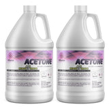 2-gallon reagent-grade acetone in HDPE containers, Health-1/Flammability-3/Reactivity-0 ratings, Alliance Chemical branded