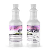 1-quart Alliance Chemical reagent-grade acetone in ribbed HDPE bottle, UN1090 designation, flammability/health hazard symbols