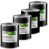 4x5-gallon black steel drums of technical-grade acetone with GHS flammable/danger symbols, Alliance Chemical labeling