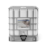 One 275-gallon plastic tote of Alliance Chemical Aluminum Sulfate 50% with a metal cage and spigot.