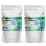 Two 5-lb Alliance Chemical Aluminum Sulfate Hydrate ACS Grade plastic bags with green labels.