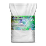 One 50 lb bag of Alliance Chemical Aluminum Sulfate Hydrate ACS Grade with a sealed top and product label.