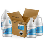 Four 1-gallon HDPE jugs of Alliance Chemical Ammonium Hydroxide 29% ACS Grade with white caps and product labels.
