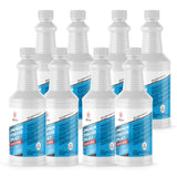 8x1 quart bottles of Ammonium Hydroxide 29% ACS Reagent Grade in HDPE containers with blue labels, NFPA diamond symbol