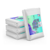 Four 55-lbs Alliance Chemical Boric Acid Powder 99% Acs Grade plastic bags with product labels.