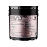 25 LB black steel pail of ACS reagent-grade Cadmium Oxide powder safety information, and QR code by Alliance Chemical