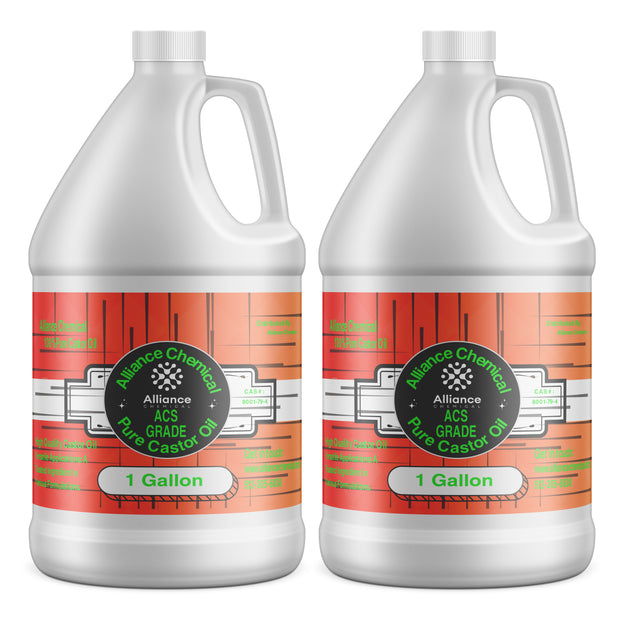 Alliance Chemical ACS Grade Pure Castor Oil, 2-pack of 1-gallon HDPE jugs