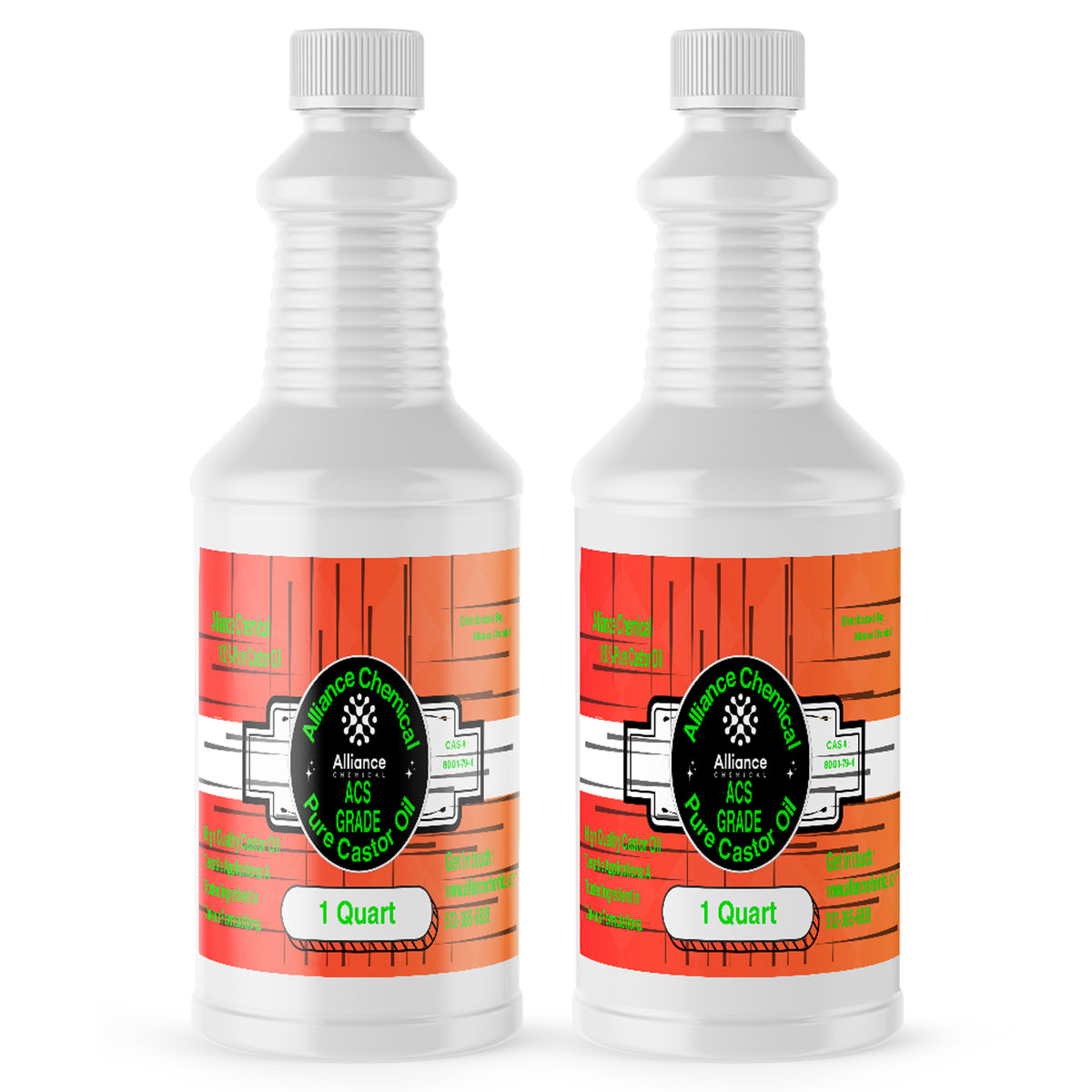 Alliance Chemical ACS Grade Pure Castor Oil, 2-pack of 1-quart bottles