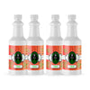 4x1-quart bottles of ACS-grade pure castor oil in white HDPE containers with Alliance Chemical branding and coral-colored labels.