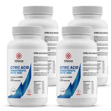 Alliance Chemical 2-lb containers of USP/FCC grade Citric Acid Monohydrate in HDPE bottles warning symbols