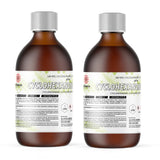 1-Liter amber glass bottles of Cyclohexanone ACS Grade, displaying NFPA diamond (1-2-0), and Alliance Chemical safety