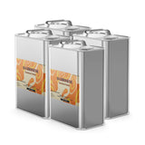 Four 1-gallon steel jugs of Alliance Chemical D-Limonene Technical Grade with metal handles and labeled containers.
