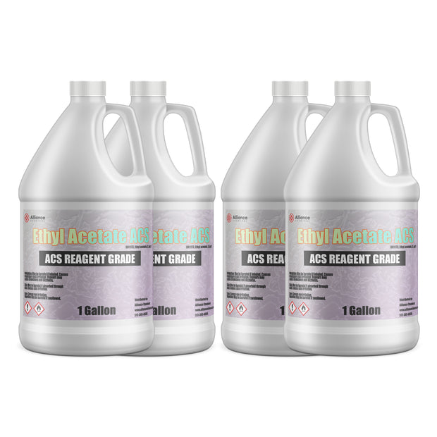 4x1-gallon Ethyl Acetate ACS Reagent Grade in HDPE containers Alliance Chemical branded labels