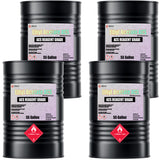 4x55-gallon black steel drums of ACS Reagent Grade Ethyl Acetate with Alliance Chemical labels