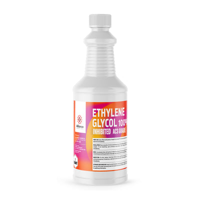 Alliance Chemical ethylene glycol inhibited ACS grade in white 1 quart HDPE bottle with screw cap