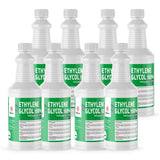 8x1 quart bottles of 100% semiconductor-grade ethylene glycol in HDPE containers Alliance Chemical brand, hazard warnings