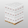 20 five-gallon white HDPE pails of Alliance Chemical Type III ACS-grade reagent stacked on wooden pallet, UN-rated containers with secure lids.