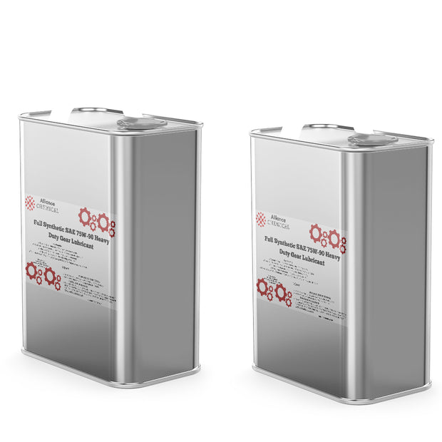 Alliance Chemical full synthetic SAE 75W-90 heavy duty gear lubricant in silver 1-gallon canister